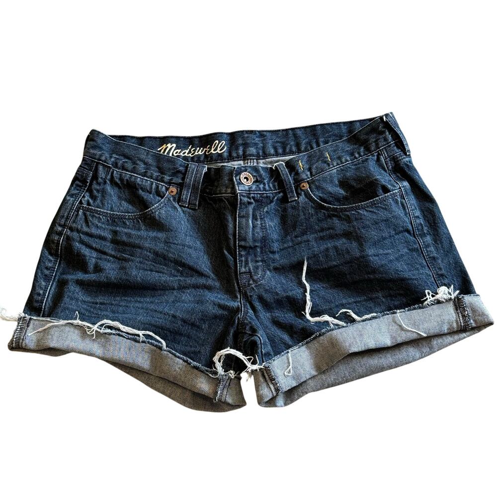 Madewell Cuffed Dark Wash Jean Shorts